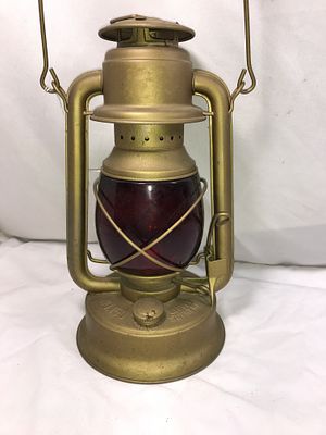 Vintage Dietz style Lantern w/ Red Glass Shade. No. 150 Little Supreme, measures Approximately 1 