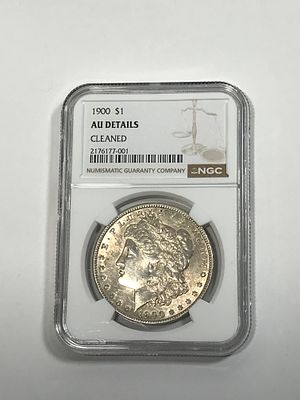 1900 Morgan Dollar AU Graded. Graded by NGC, AU Details Cleaned