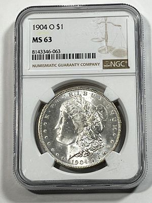 1904 O Morgan Dollar MS 63. NGC