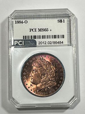 1884 O Morgan Dollar PCI MS65+. .