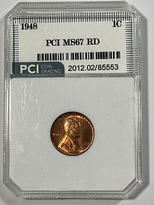 1948 Penny PCI MS67 Red. .