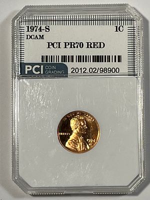 1974-S Penny PCI MS70 Red. .