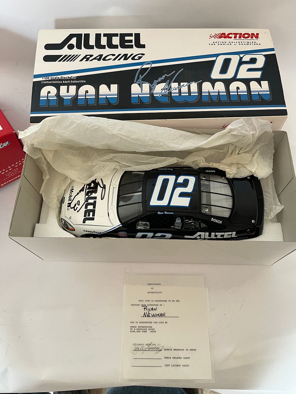 Lot 301a: Action Racing Collectibles Ryan Newman #02 Alltel Ford Taurus Stock Car, 2001, Autographed with COA