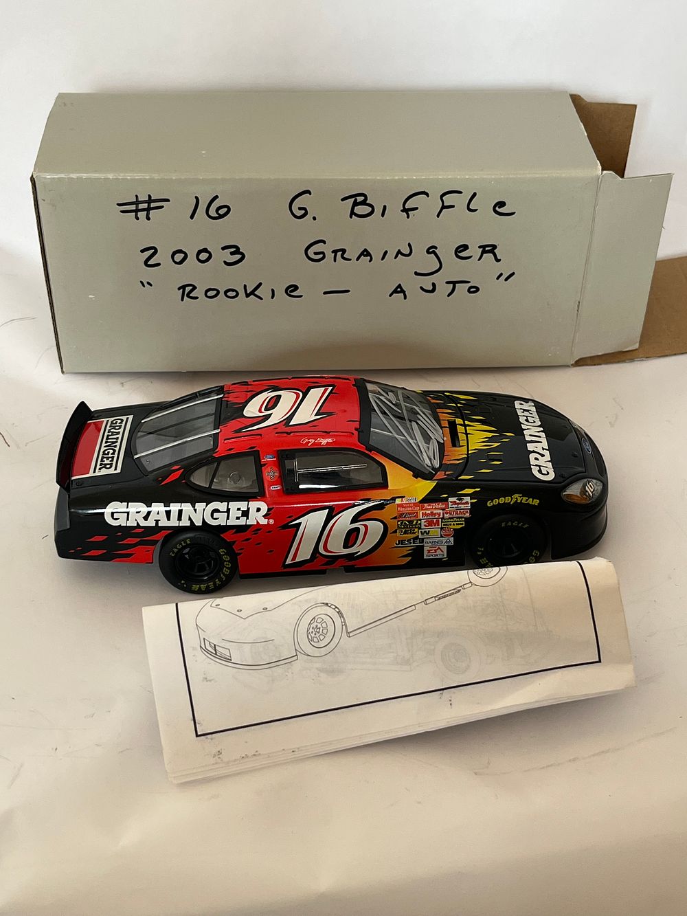 Lot 301f: Motorworks NASCAR Greg Biffle #16 Grainger Ford Taurus Die-Cast Model, 2003