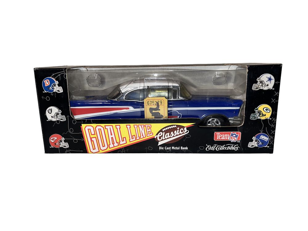 Lot 251a: Ertl Buffalo Bills 1957 Chevrolet Die-Cast Bank Signed by Jim Kelly