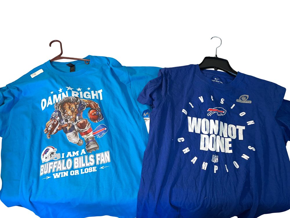 Lot 268: Buffalo Bills Collection of Fan Apparel T-Shirts