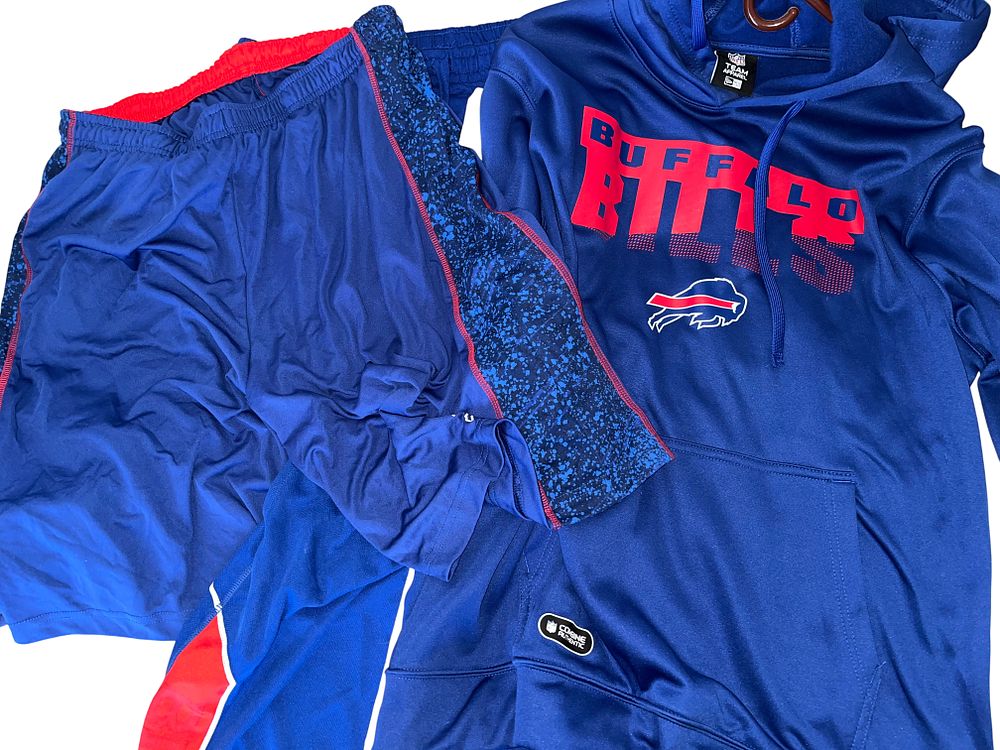 Lot 268d: Buffalo Bills Team Apparel Collection, Five Pieces, Unsigned