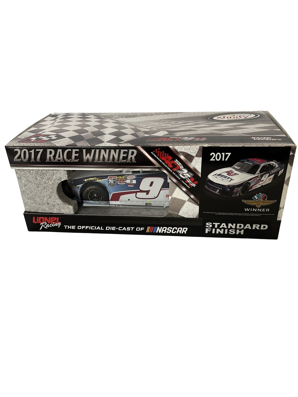 Lot 302a: Lionel Racing William Byron Autographed 2017 Indianapolis Race Winner Die-Cast Stock Car