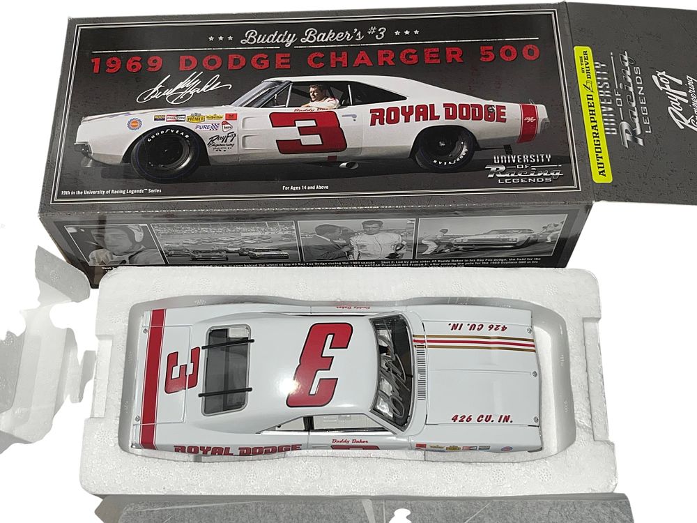 Lot 302f: University of Racing Legends 1969 Dodge Charger 500 Buddy Baker Autographed Edition
