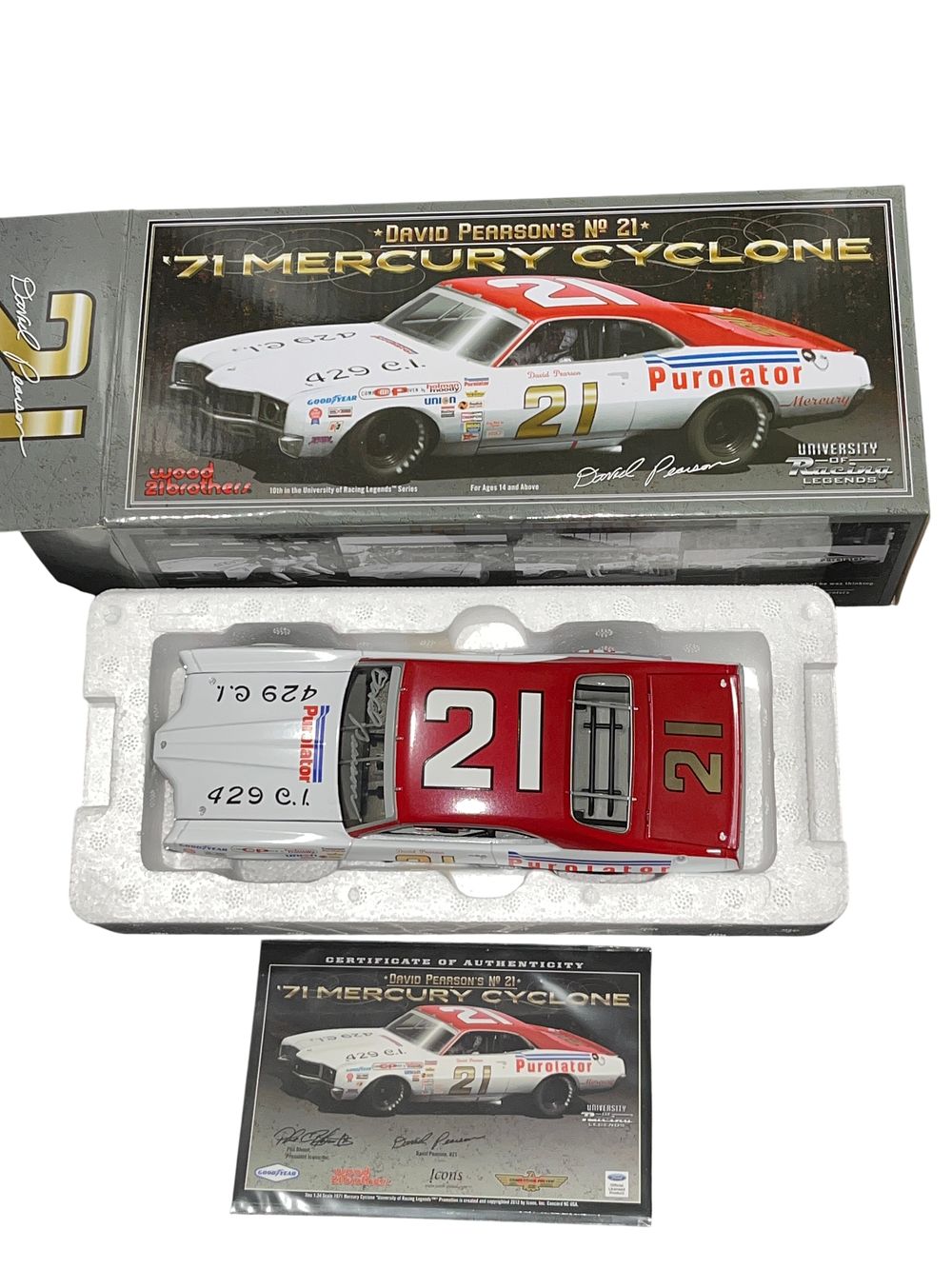 Lot 305a: University of Racing Legends 1:24 Scale 1971 Mercury Cyclone Stock Car