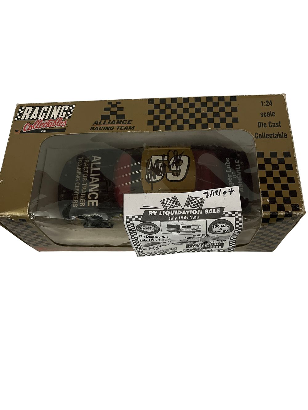Lot 754: Racing Collectables INC. #59 Alliance Training Centers Die-Cast Stock Car, Autographed