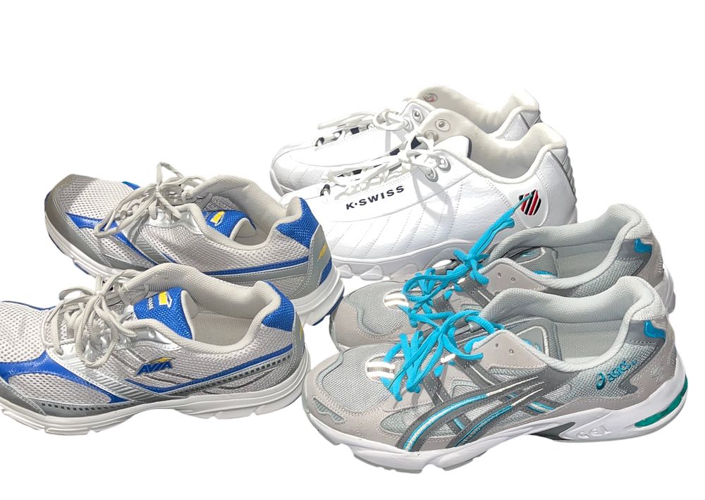 Lot 47: Three Pairs of Athletic Sneakers: K-Swiss, Asics, and Avia, Unauthenticated