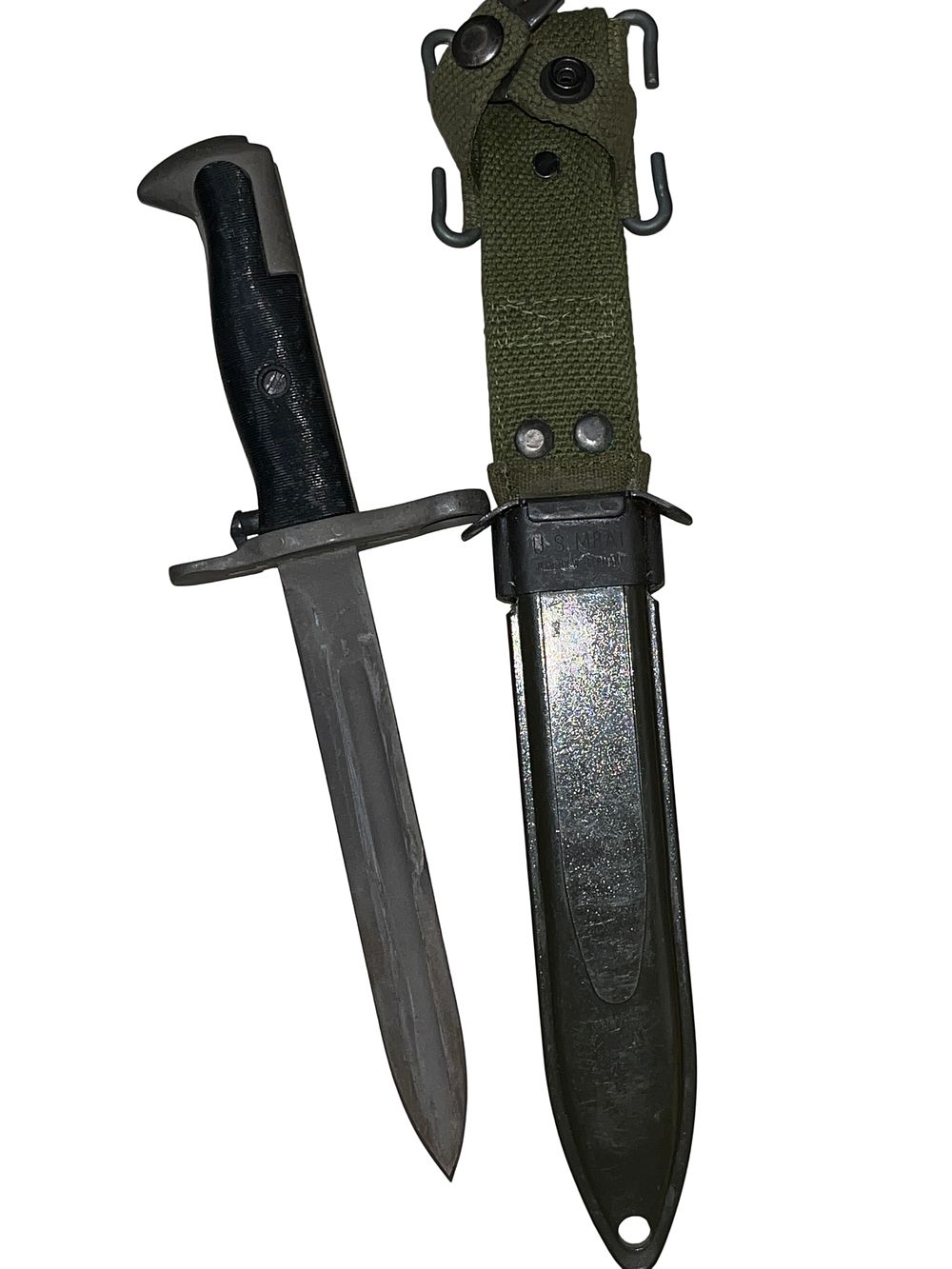 Lot 80: US Military M1 Garand Modified Bayonet with M8A1 Scabbard, Cold War Era