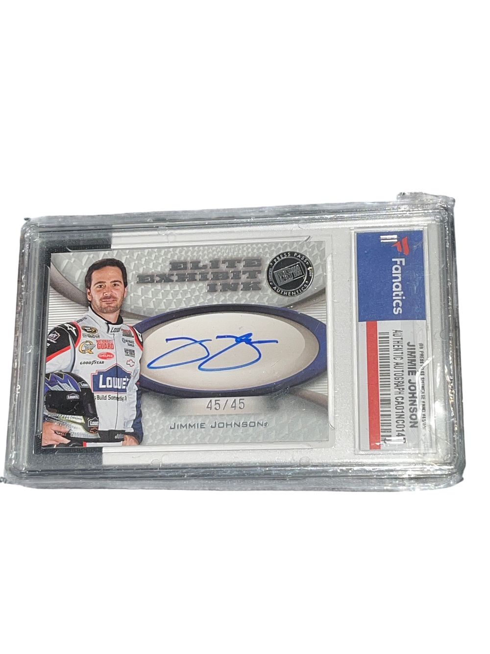 Lot 305e: 2009 Press Pass Showcase Jimmie Johnson Elite Exhibit Ink Autograph Fanatics Authentic