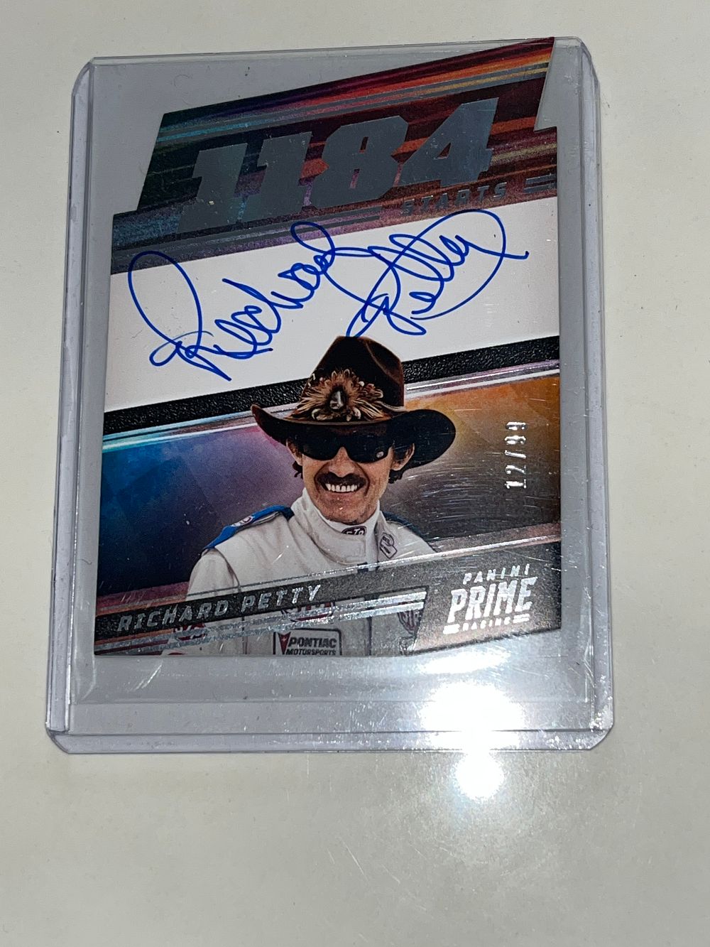 Lot 305j: Richard Petty 2023 Prime Racing Card #12 of 99, 1184 starts