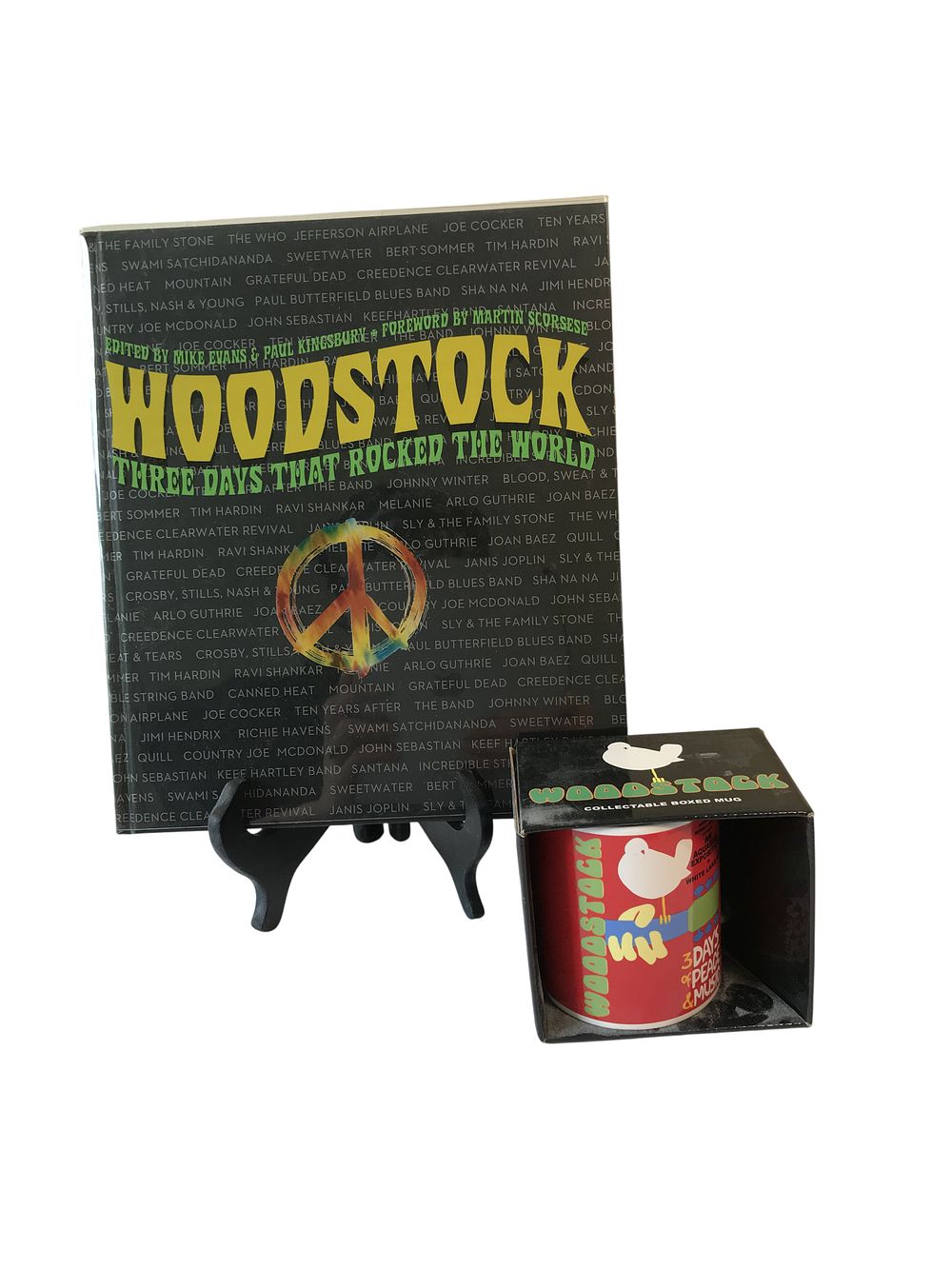Lot 109: Woodstock Commemorative Items Including 40th Anniversary Book and Boxed Mug
