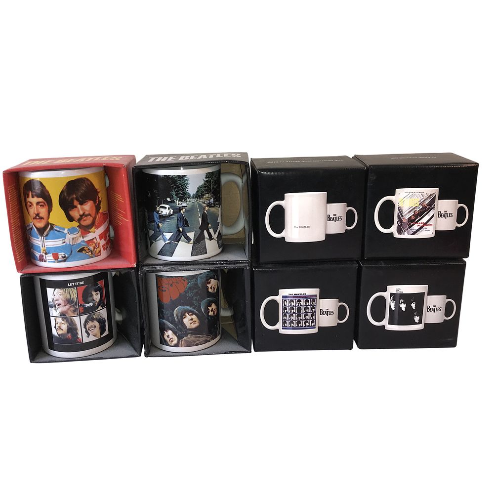 Lot 110: The Beatles Ceramic Album Cover Mugs (8)