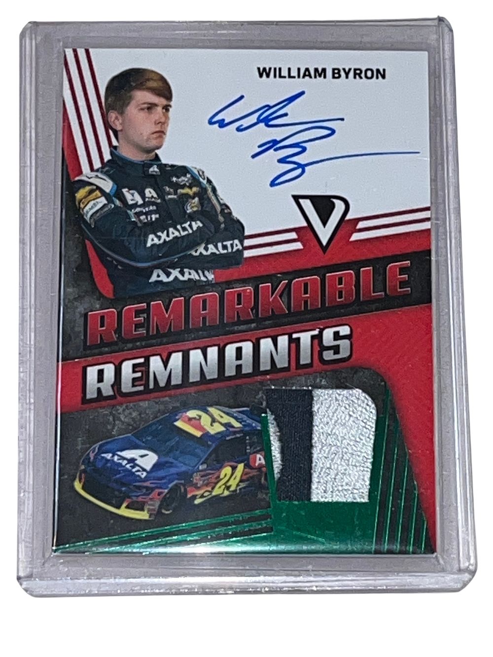 Lot 305m: 2018 Panini Victory Lane William Byron Remarkable Remnants Autograph Patch Card 66/99