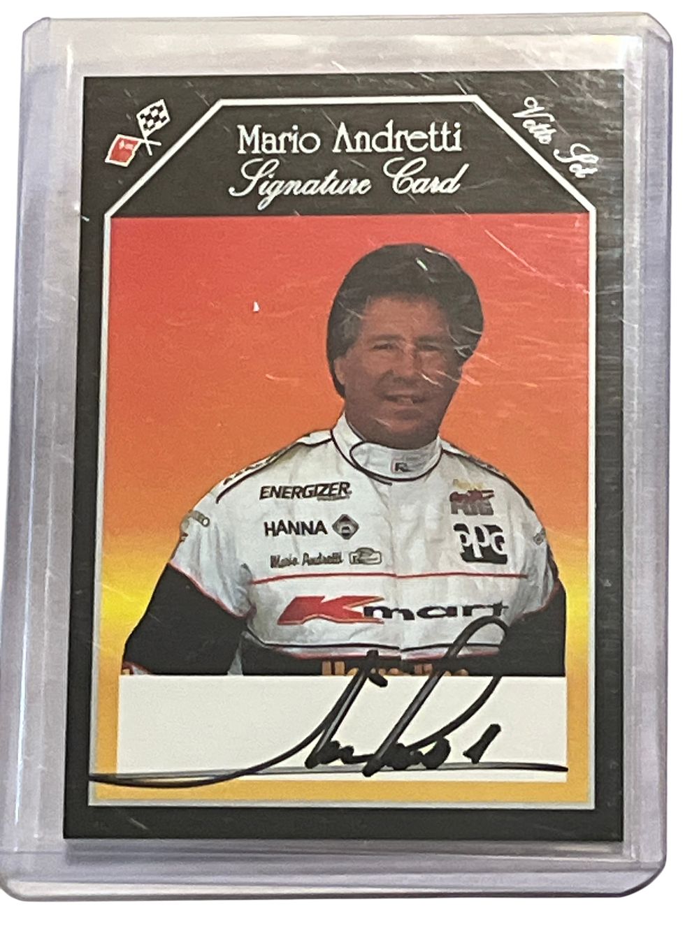 Lot 305w: 1991 Collect-A-Card Vette Set Mario Andretti Autographed Trading Card Limited Edition 1921/2500
