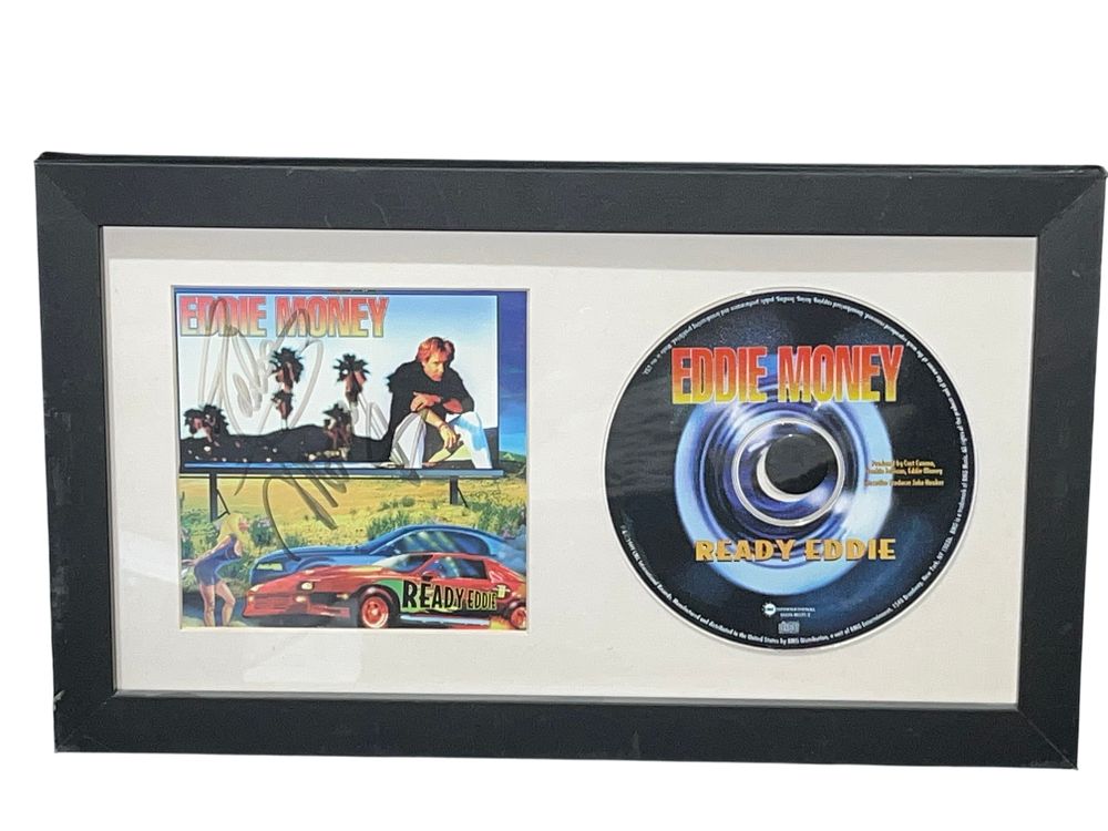 Lot 128: Eddie Money Signed Ready Eddie Framed CD Display