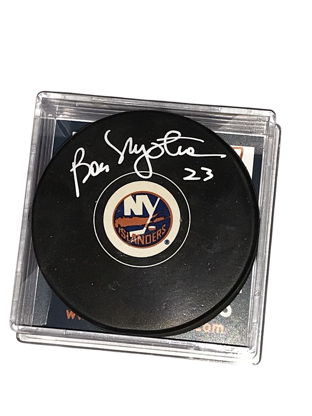 Lot 226: Bob Nystrom Signed New York Islanders NHL Hockey Puck with COA
