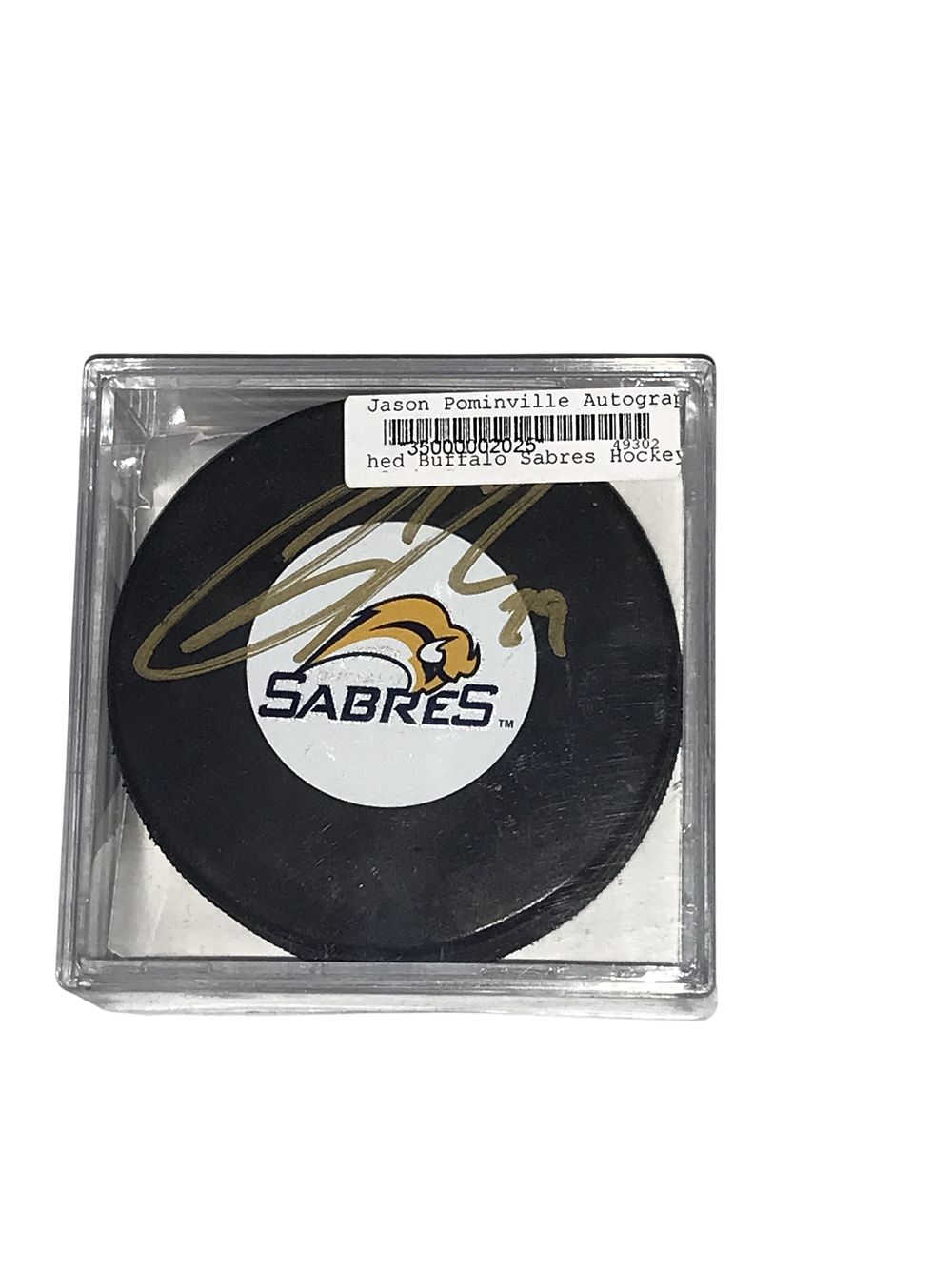 Lot 228: Jason Pominville Autographed Buffalo Sabres Hockey Puck