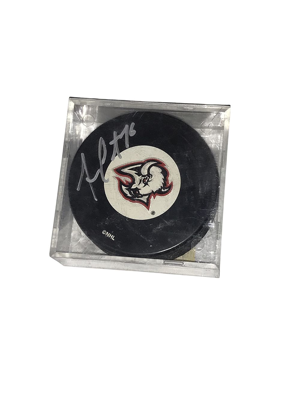 Lot 228b: Andrew Peters Autographed Buffalo Sabres Hockey Puck