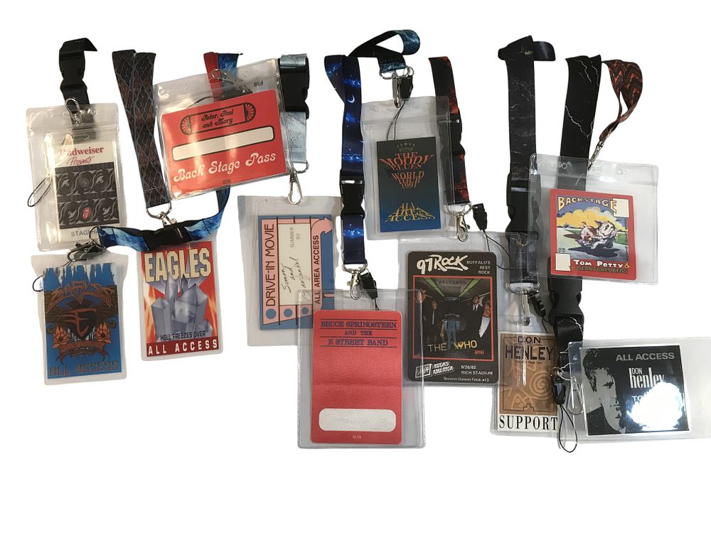 Lot 142: A Collection of Vintage Rock and Pop Concert Backstage Passes and Lanyards