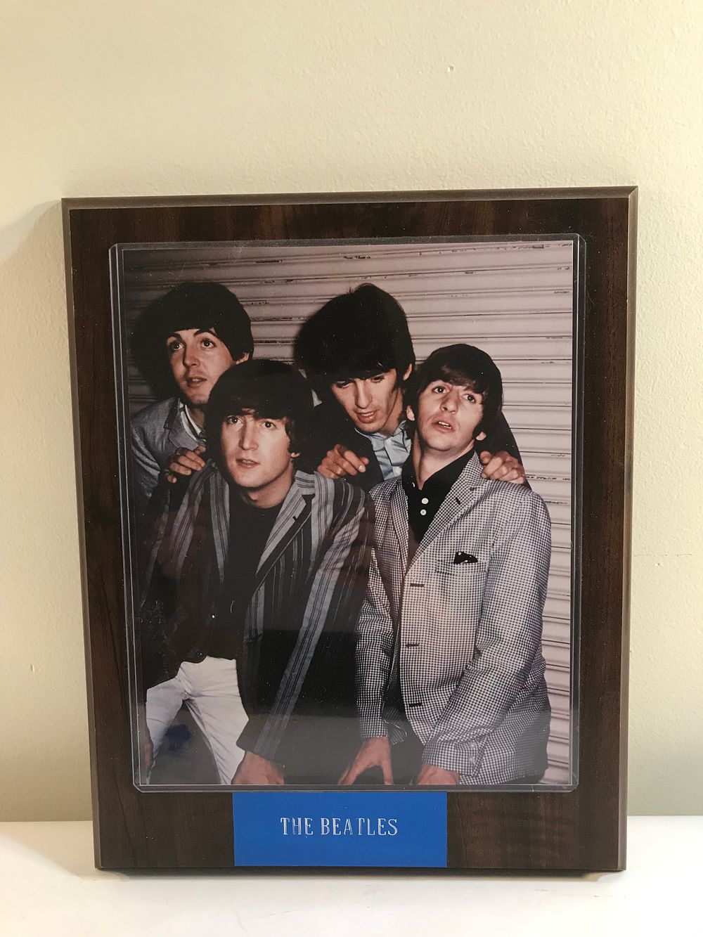 Lot 151: The Beatles Commemorative Wood Laminate Wall Plaque