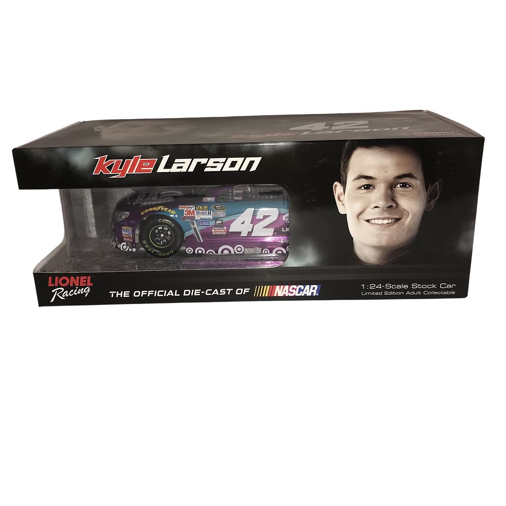Lot 385: Kyle Larson Autographed 2015 Viva Vantage #42 Chevrolet SS Limited Edition Die-Cast Stock Car