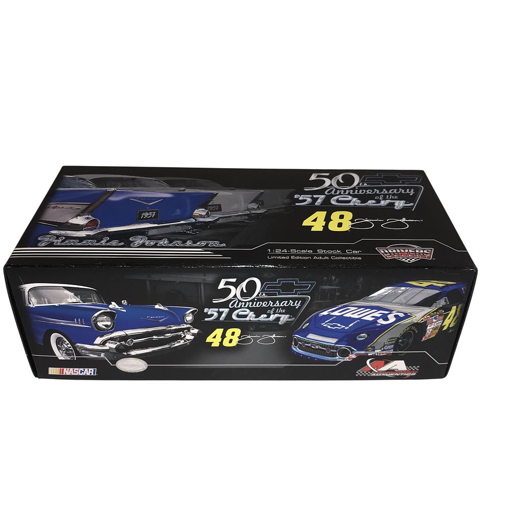 Lot 398a: Motorsports Authentics Jimmie Johnson 48 Lowe's 50th Anniversary 57 Chevy 2007 Monte Carlo SS 1:24 Scale Stock Car