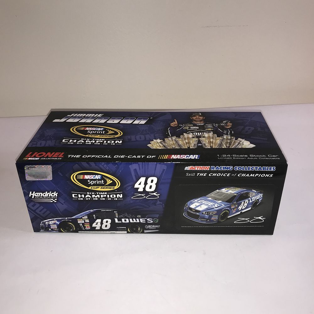 Lot 398d: Jimmie Johnson 2013 Lowe's Chevrolet SS Die-Cast Car 6-Time Champion Edition