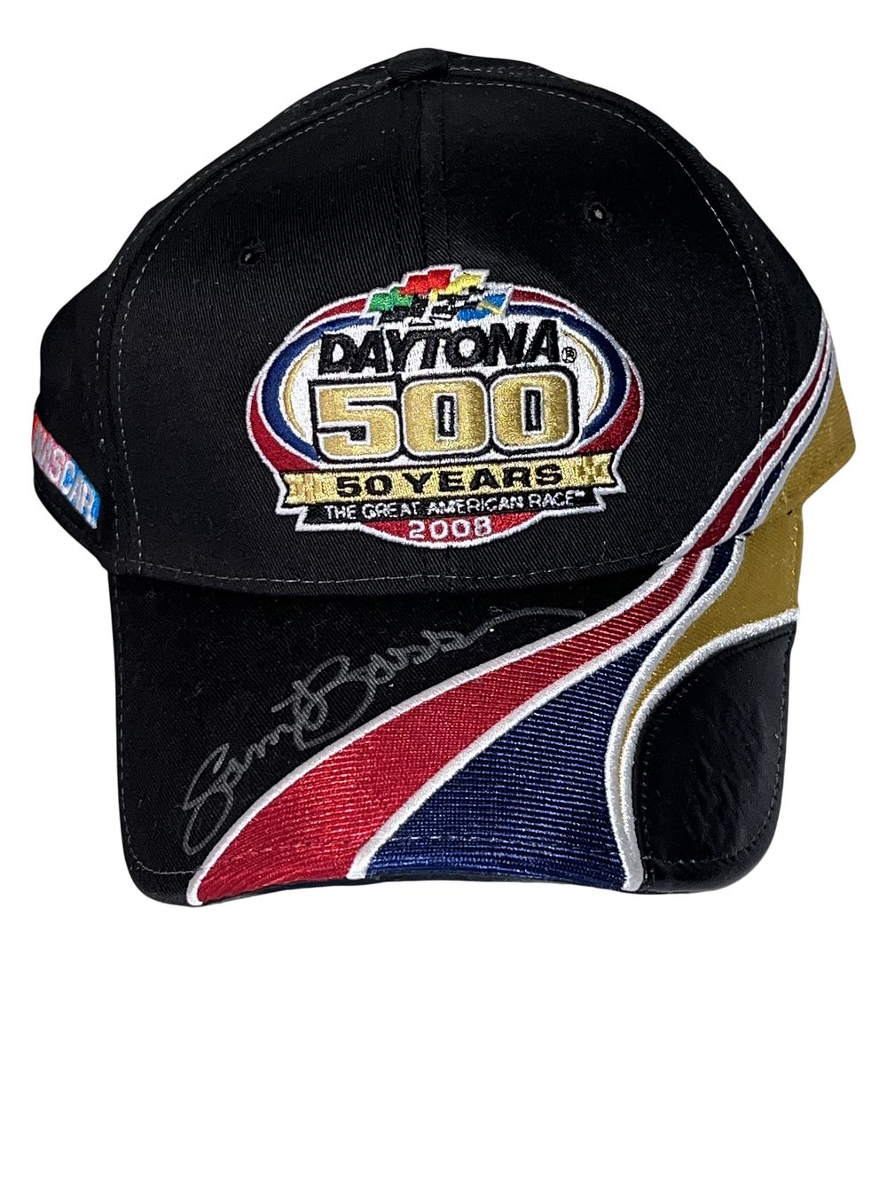 Lot 3013: 2008 Daytona 500 50th Anniversary NASCAR Commemorative Hat Signed by Sam Bass