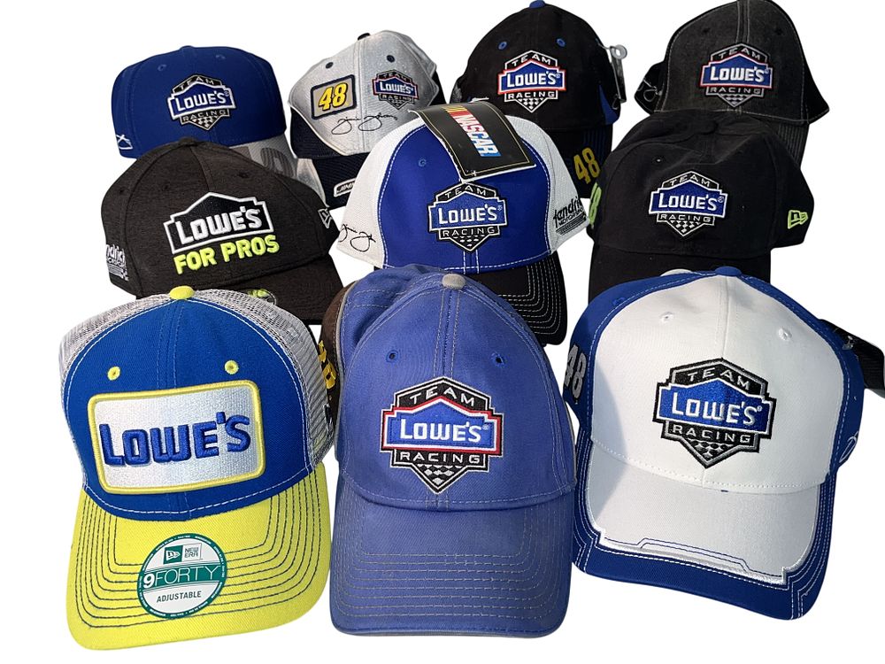 Lot 3016: Jimmie Johnson NASCAR Lowe's Racing Team Caps by New Era and Chase Authentics