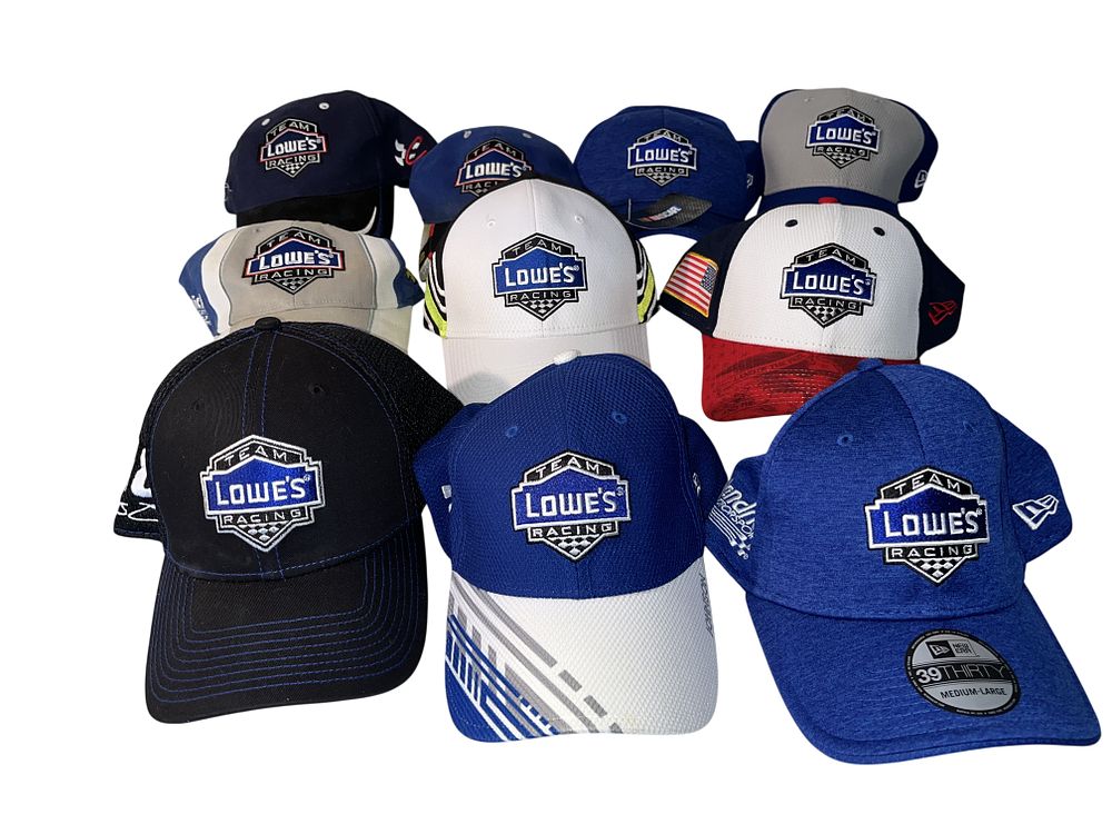 Lot 3018: Collection of 10 Jimmie Johnson Team Lowe's Racing NASCAR Baseball Caps
