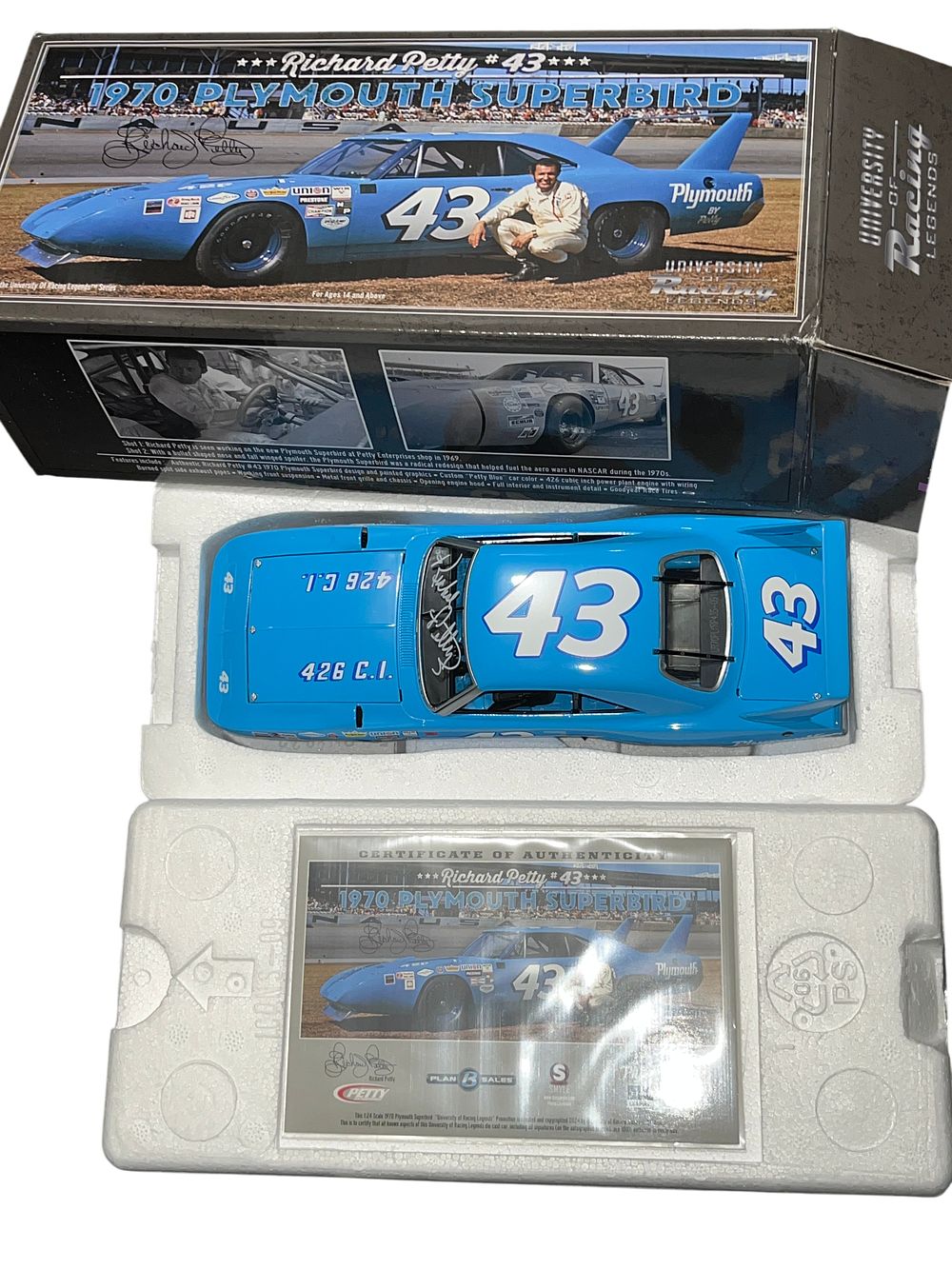 Lot 302j: Richard Petty Autographed 1970 Plymouth Superbird DieCast