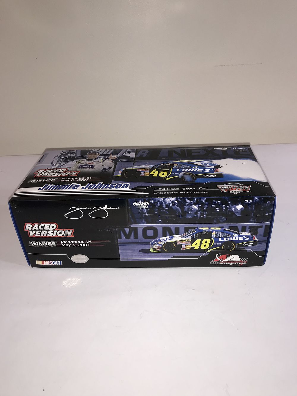 Lot 2527: Jimmie Johnson 2007 Richmond Win Raced Version 1:24 Scale Die-Cast Stock Car