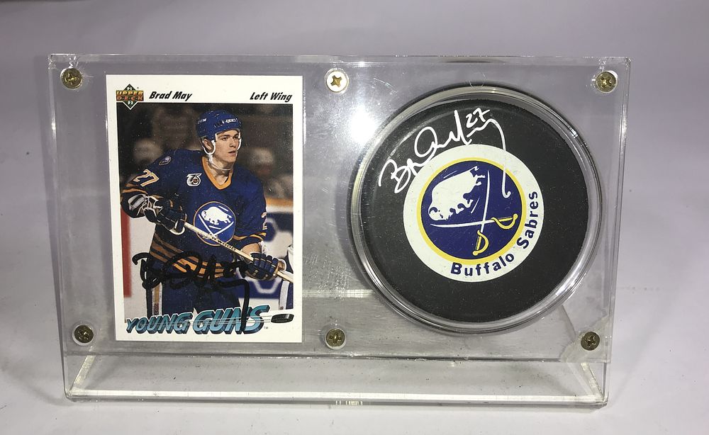 Lot 243a: Brad May Autographed Buffalo Sabers Puck in Case