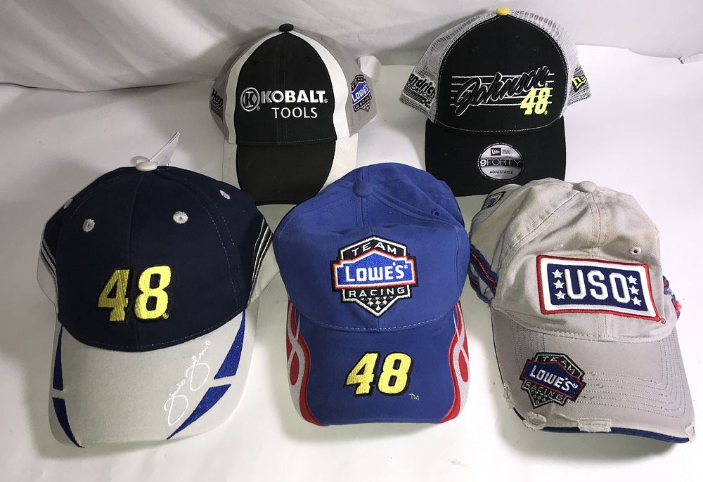 Lot 3590: Jimmie Johnson Lowe’s #48 Hats (5)