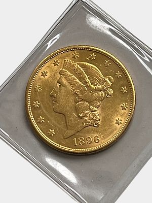 US 1896 Liberty Head $20 Gold Double Eagle. US 1896 Liberty Head $20 gold double eagle struck at 