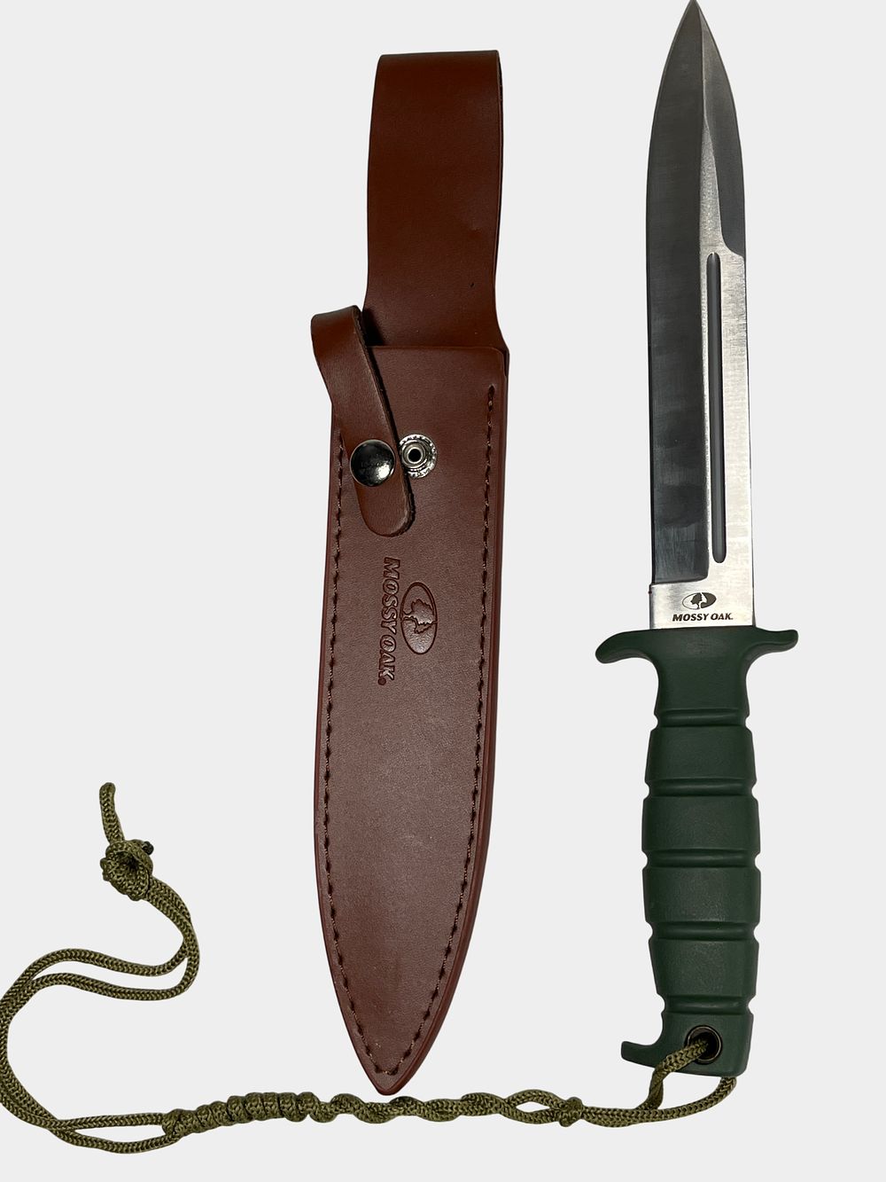 Lot 88: Mossy Oak Fixed Blade Tactical Field Knife with Leather Sheath