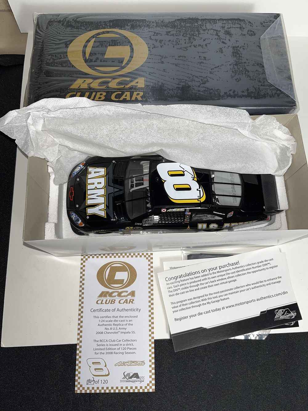 Lot 573: RCCA Elite Club Car #8 Army LE 43 of 120