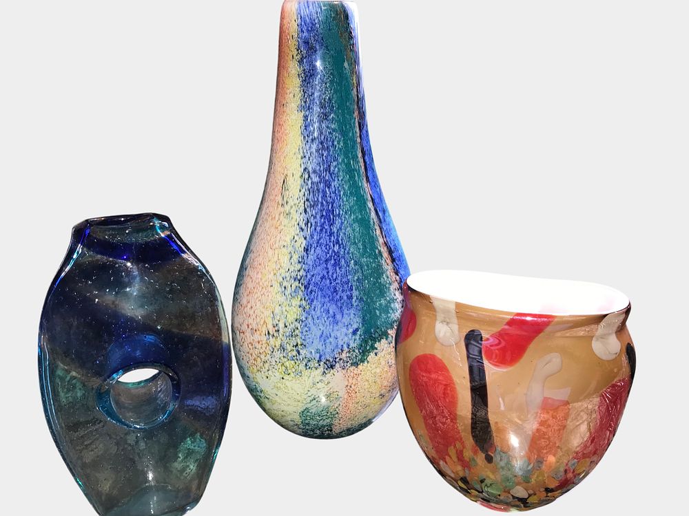 Lot 62: Contemporary Art Glass Vases (3)
