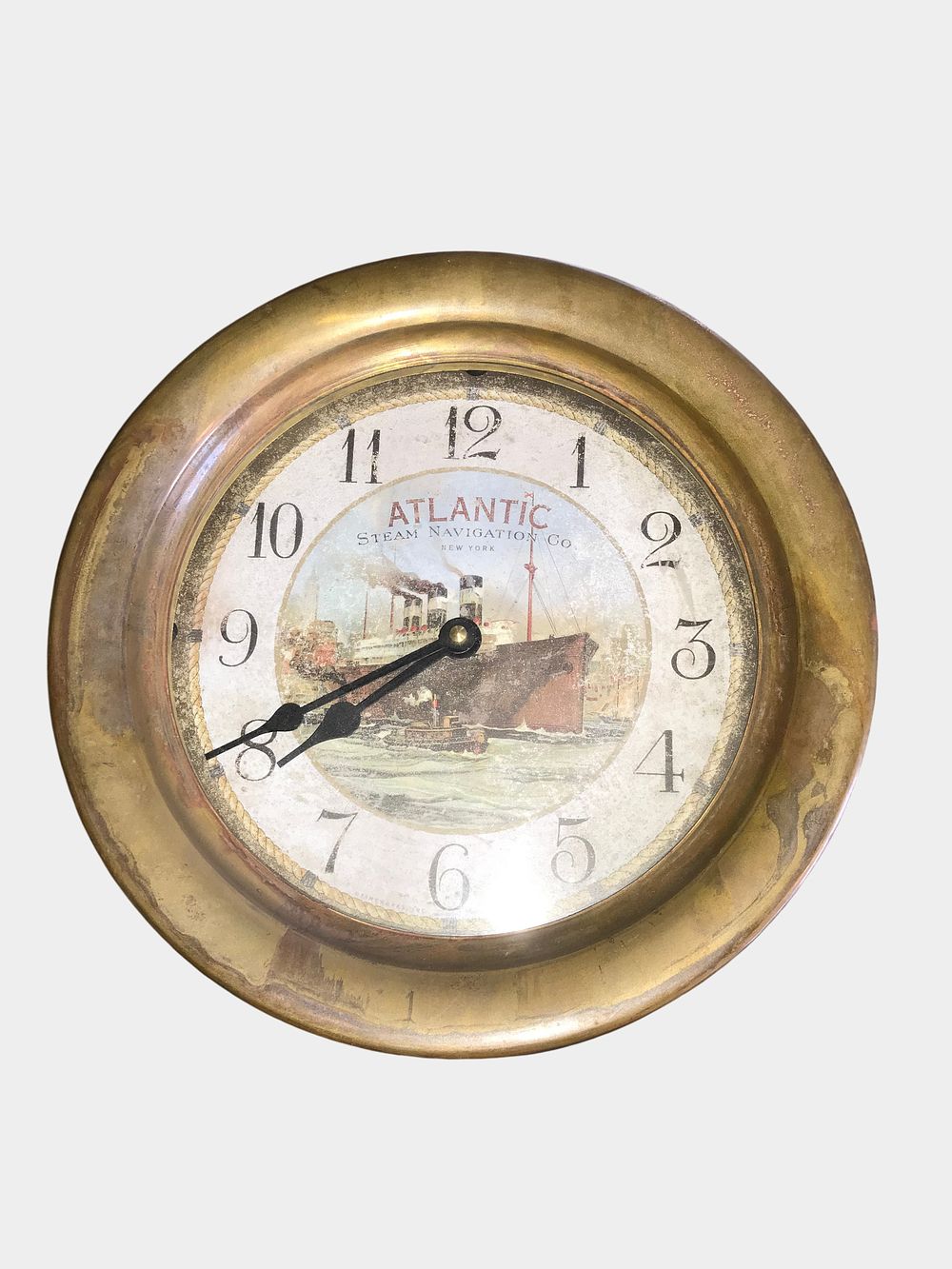 Lot 64: Timeworks Inc. Atlantic Steam Navigation Co. Maritime Style Wall Clock