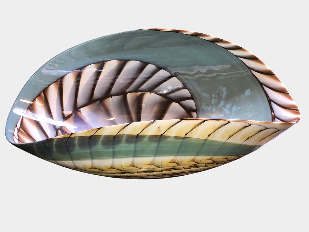 Lot 71: Murano Style Hand-Blown Art Glass Folded Bowl