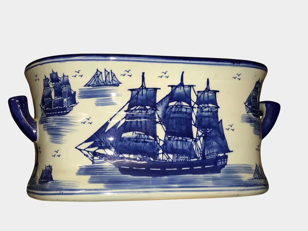 Lot 76a: Nantucket Co. Blue and White Porcelain Foot Bath