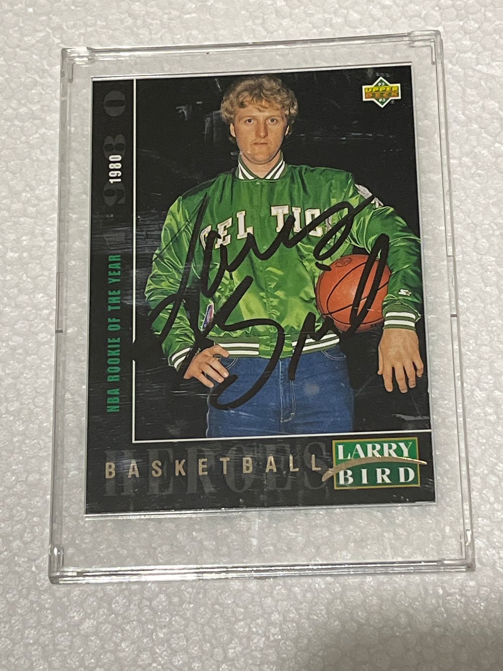 Lot 50: Larry Bird Signed 1980 rookie of the year card