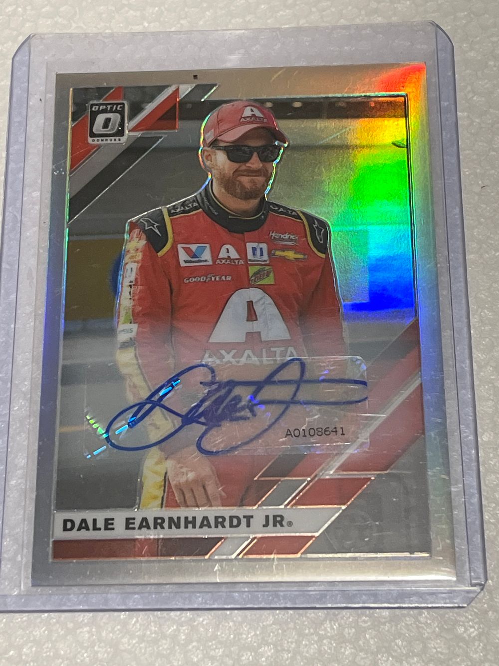 Lot 56: Signed Dale Earnhardt Jr Card in plastic