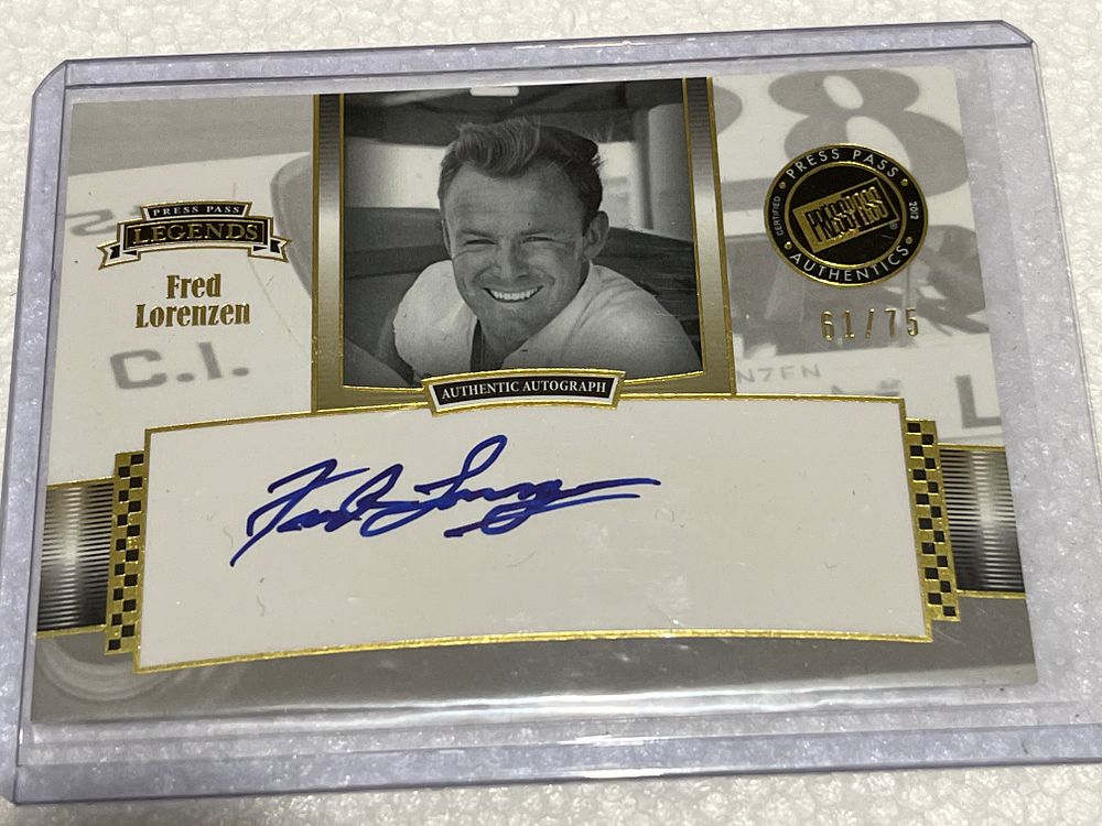 Lot 63: Press Pass Legends Autograph Fred Lorenzen
