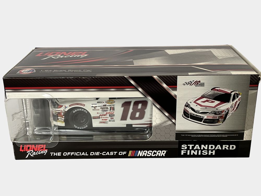 Lot 281: Lionel Racing Ty Gibbs 2021 #18 Pristine Auction Toyota Camry 1:24 Scale Die-cast Stock Car